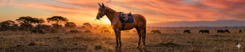 Carlson Saddlery horse with custom saddle pad and riding gear
