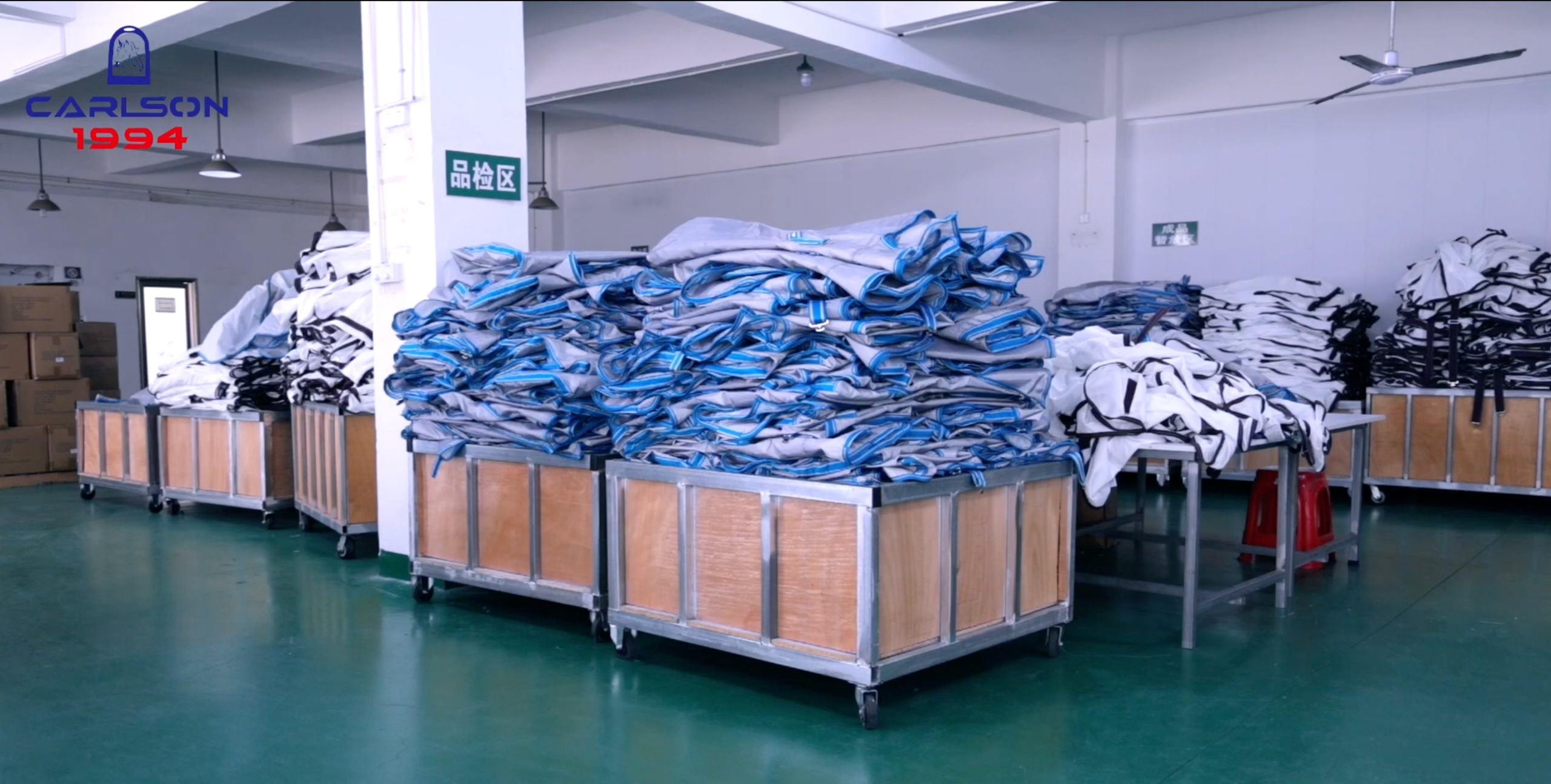 Bulk Equestrian Product Packing and Export Preparation Bulk equestrian products packed for export shipment