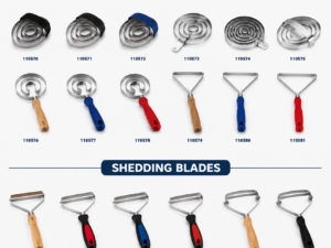 Metal Curry Combs & Shedding Blades set for horse grooming, stainless steel tools, private-label customizable