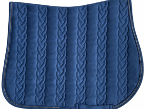 Luxury braided velvet dressage saddle pad with premium quilted design for custom equestrian brands