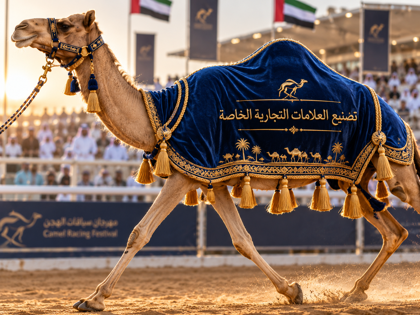 Custom Camel Racing Blankets, Presentation Rugs and Competition Accessories
