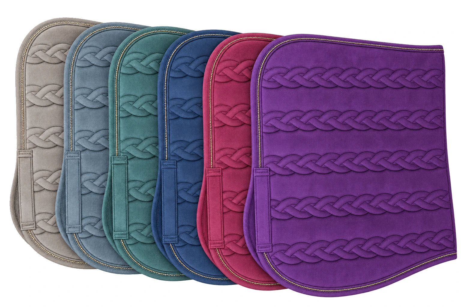 Custom saddle pad color sample development for private label equestrian brands