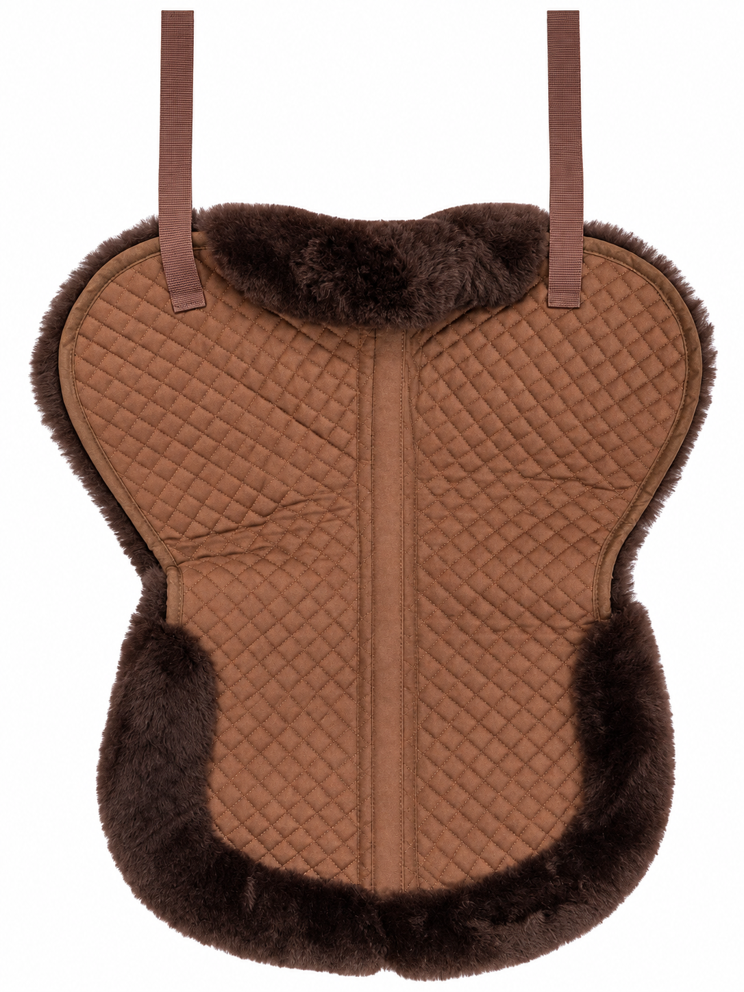 Custom faux fur trim saddle pad for private label equestrian product development